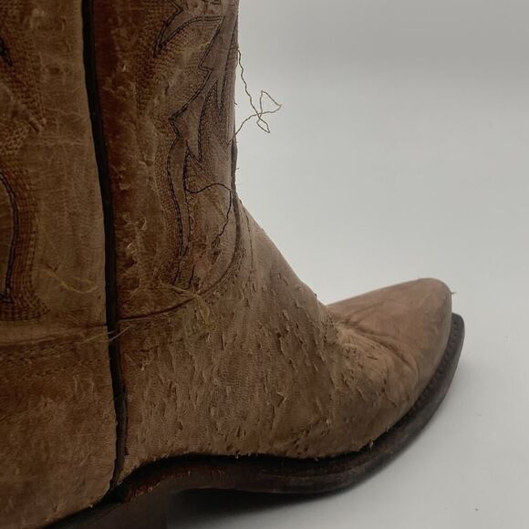 Womens 6.5B Lucchese Bootmaker Brown Bison Square Toe Cowboy Western Boots - Picture 12 of 12